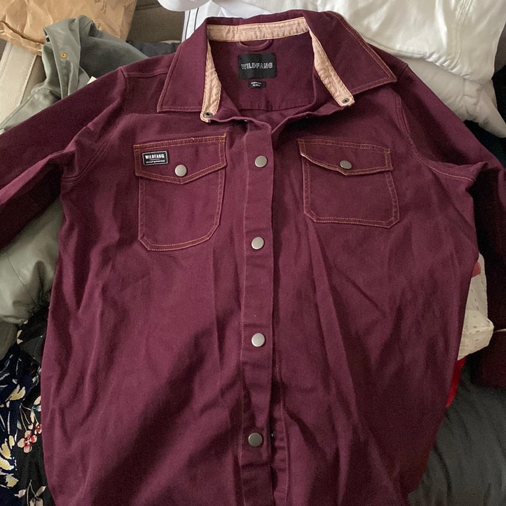Wildfang Shacket never worn, maroon size XL